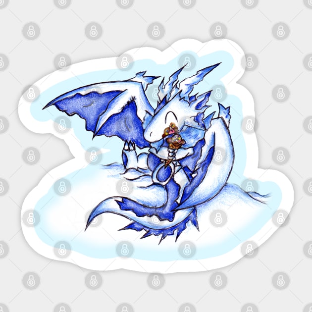 Ice Dragon Ice Cream Bliss Sticker by KristenOKeefeArt